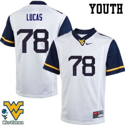 Youth West Virginia Mountaineers NCAA #78 Marquis Lucas White Authentic Nike Stitched College Football Jersey BV15O07YR